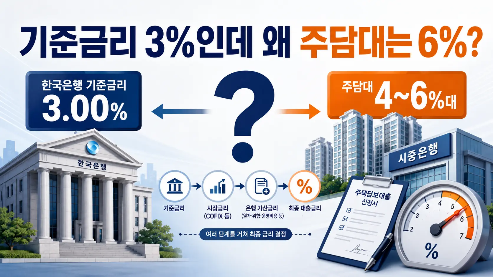 주담대 금리 2년 8개월 만에 최고…기준금리까지 3%로 올랐는데 내 이자는 얼마나 더 오를까?