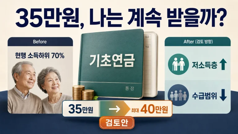 기초연금 35만원, 앞으로 못 받을 수도 있나? ‘하후상박’ 개편안 대체 뭐가 바뀌나