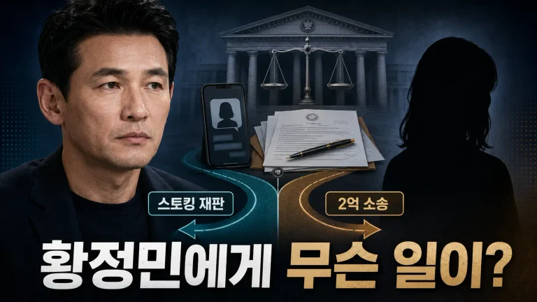 “황정민이 먼저 연락했다”는데 왜 스토킹 재판일까? 2억 소송까지 간 이유