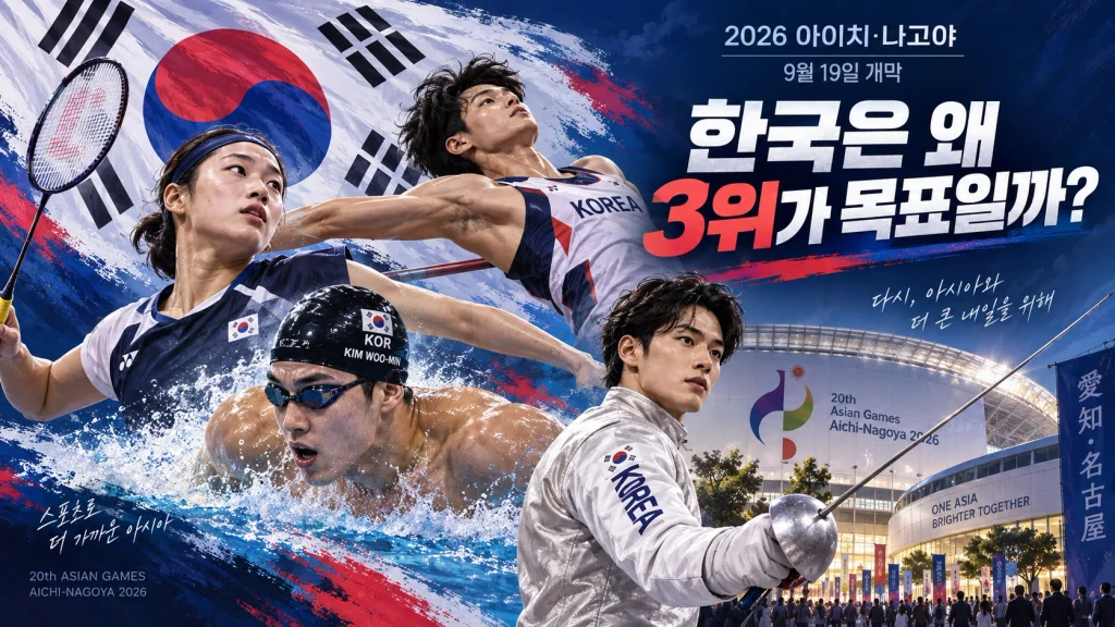 2026 아시안게임 9월 19일 개막…안세영·김우민 총출동, 한국은 왜 ‘종합 3위’가 목표일까