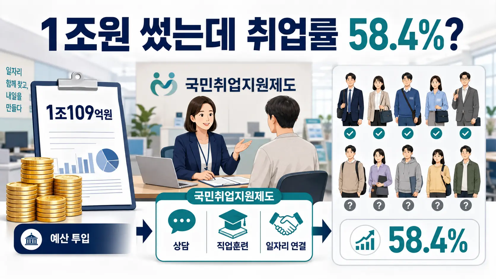 취업하라고 1조원 썼는데 42%가 일자리 못 구했다? 국민취업지원제도가 뭐길래