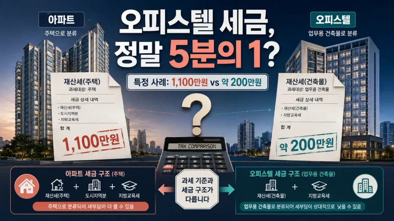 오피스텔 사면 보유세가 아파트의 5분의 1? 2026 세제개편 실제로 따져봤습니다