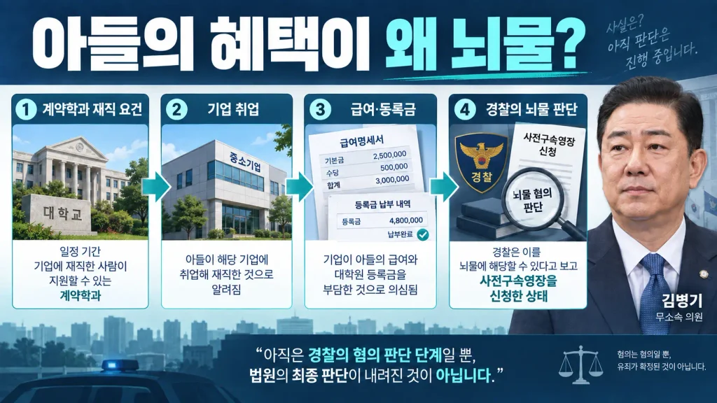 아들 취업과 대학 편입이 왜 ‘뇌물’ 혐의가 됐을까?