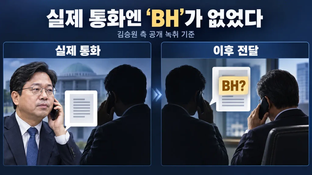 그런데 김승원도 자기 녹취를 공개했다, 왜?