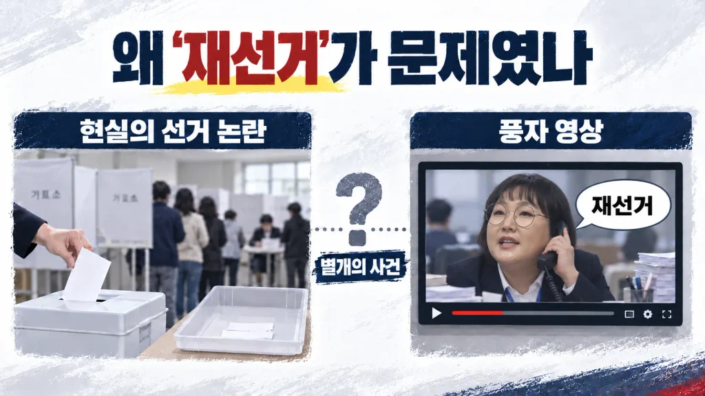 왜 하필 ‘재선거’ 한마디가 정치 문제가 됐을까?