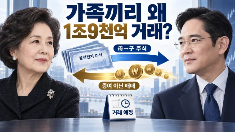 홍라희 삼성전자 주식 1조9천억, 이재용이 산다…가족끼리 왜 굳이 사고팔까?
