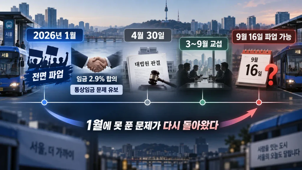 그런데 서울버스는 올해 1월에도 파업하지 않았나?