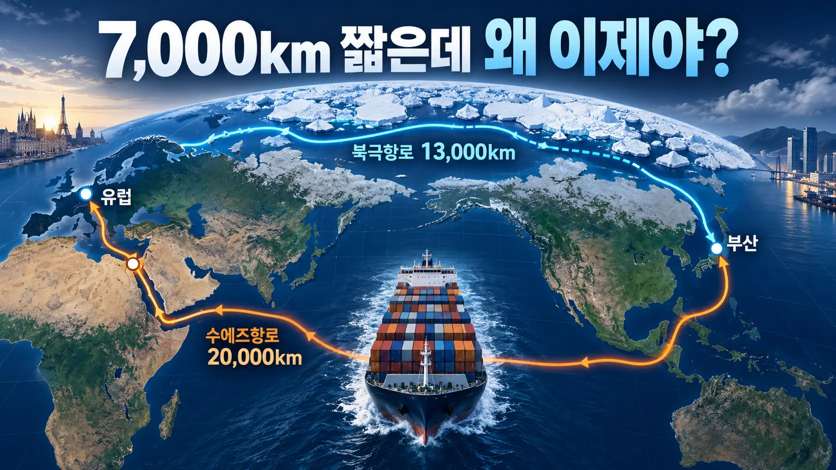 부산에서 유럽까지 21일? 7,000km 짧은 북극항로, 그런데 왜 지금까지 안 썼을까