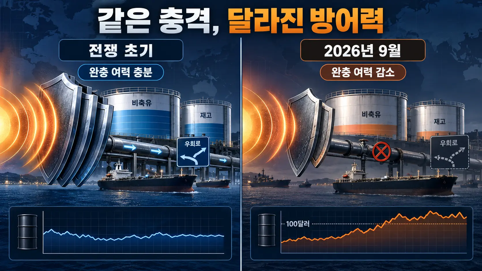 국제유가 100달러, 지금 더 무서운 건 가격보다 ‘여유가 줄었다’는 점