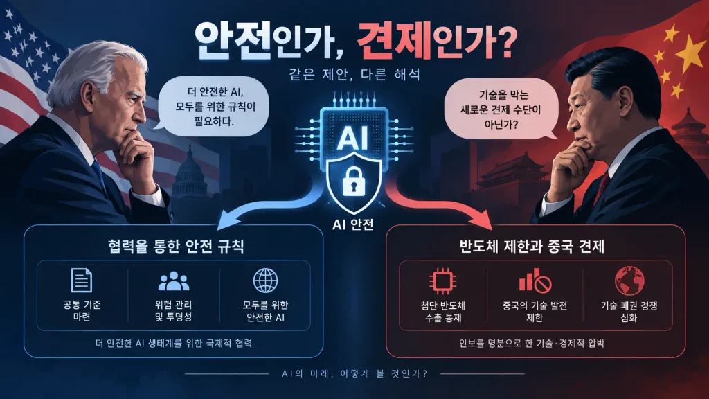 중국은 왜 이를 ‘AI 안전’이 아니라 ‘중국 견제’라고 보는 걸까?