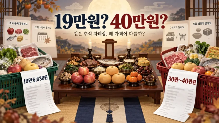 추석 차례상 19만6천원이라는데 왜 장보면 30만~40만원? 숫자가 다른 이유