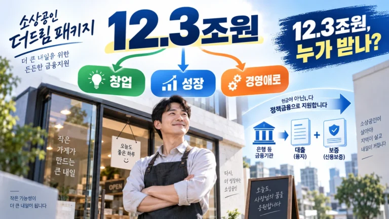 소상공인 금융지원 12.3조원, 현금으로 주는 돈일까? 더드림 패키지 누가 받을 수 있나