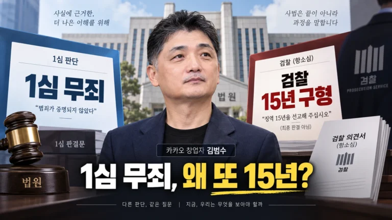 1심 무죄였던 김범수, 그런데 검찰은 왜 2심에서도 징역 15년을 구형했을까?