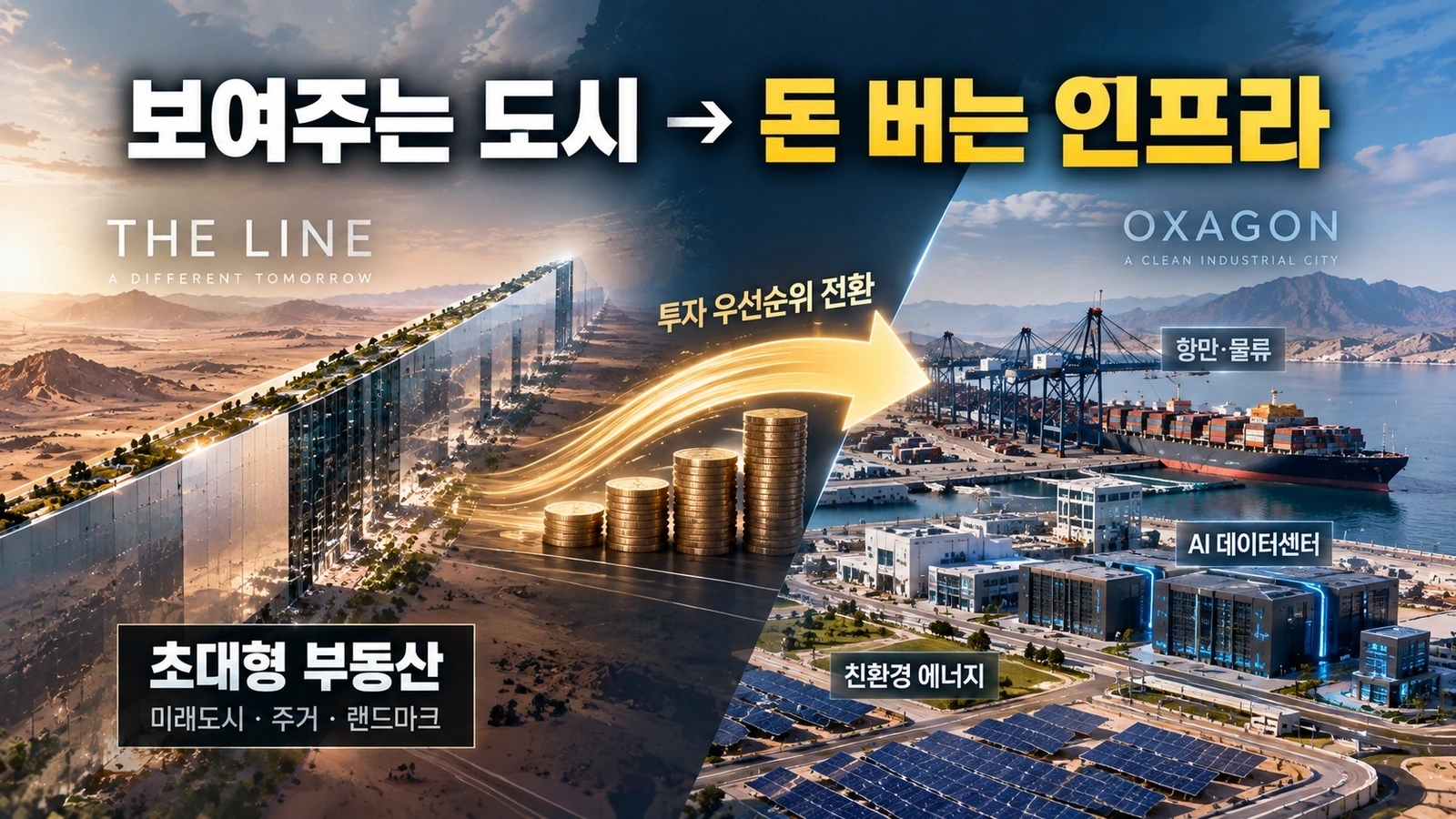 사우디 국부펀드가 초대형 부동산 개발에서 수익성 높은 산업 인프라로 투자 우선순위를 옮기는 흐름도