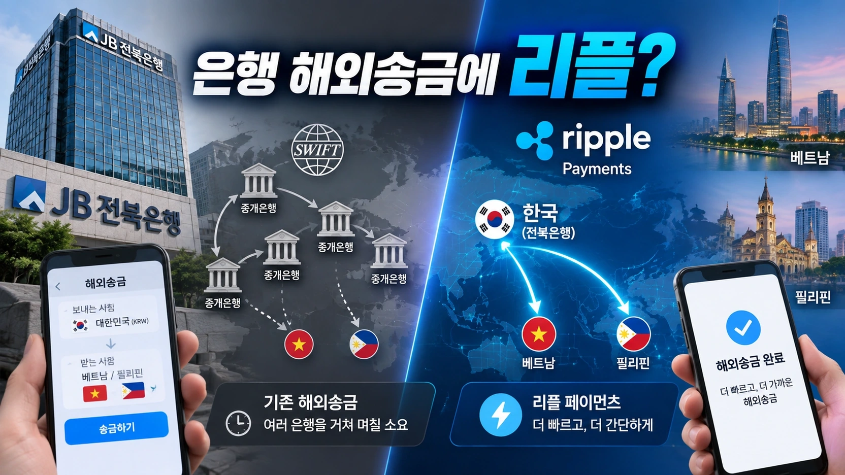 전북은행이 ‘리플’로 해외송금한다…베트남·필리핀 송금이 빨라진다는데, XRP를 직접 사는 걸까?