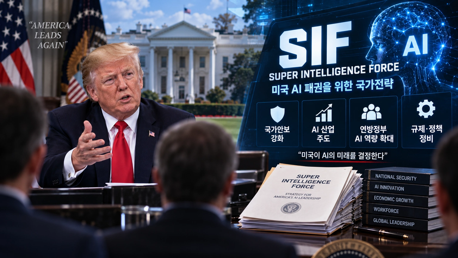 미국 행정부가 AI라는 명칭을 Super Intelligence로 바꾼 내용을 설명한 인포그래픽