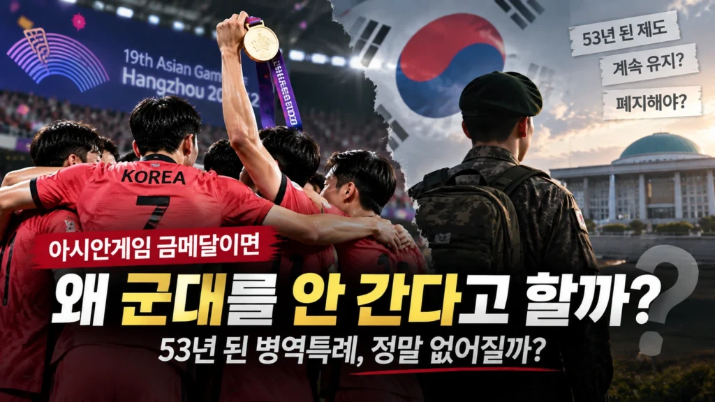 아시안게임 금메달이면 왜 군대를 안 간다고 할까? 53년 된 병역특례, 정말 없어질까?