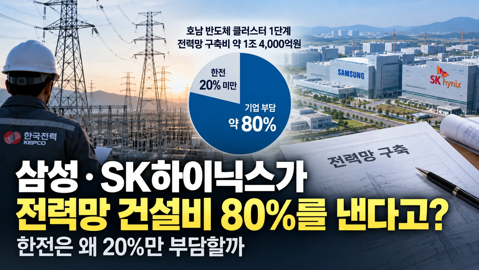 삼성·SK하이닉스가 전력망 비용 80% 낸다고? 한전은 왜 20%도 안 낼까?