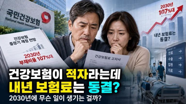 건강보험 적자인데 내년 보험료는 동결? 2030년 부채비율 107.4%의 진짜 의미