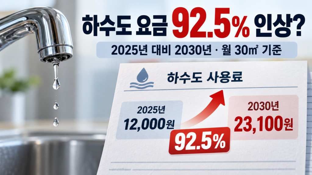 물 적게 쓰는 집이 오히려 손해? 하수도 요금이 92.5% 오른다는 이유