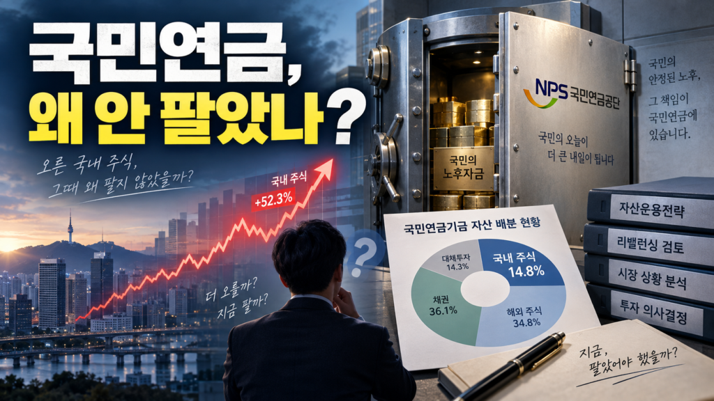 국민연금이 주식을 안 팔았다고? 리밸런싱 유예 논란, 내 노후자금은 괜찮을까?