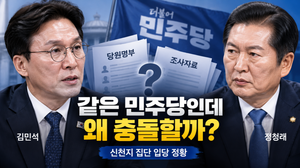 민주당에 신천지 집단 입당 정황…김민석·정청래는 왜 다시 충돌할까?