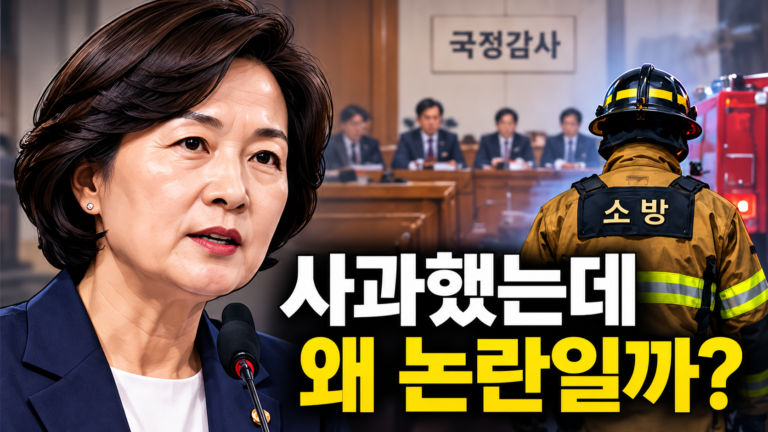 추미애는 사과했는데 왜 논란은 끝나지 않았을까? 소방관 ‘재정 빨대’ 발언의 전말