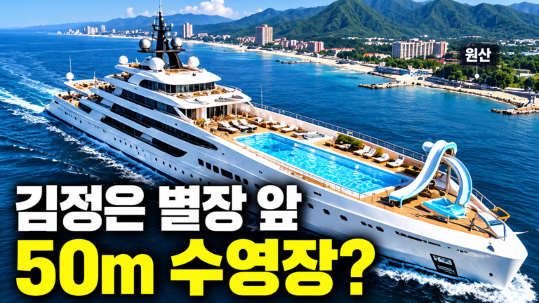 김정은 별장 앞에 50m 수영장 달린 배가 있다고? 위성이 포착한 호화 선박의 정체