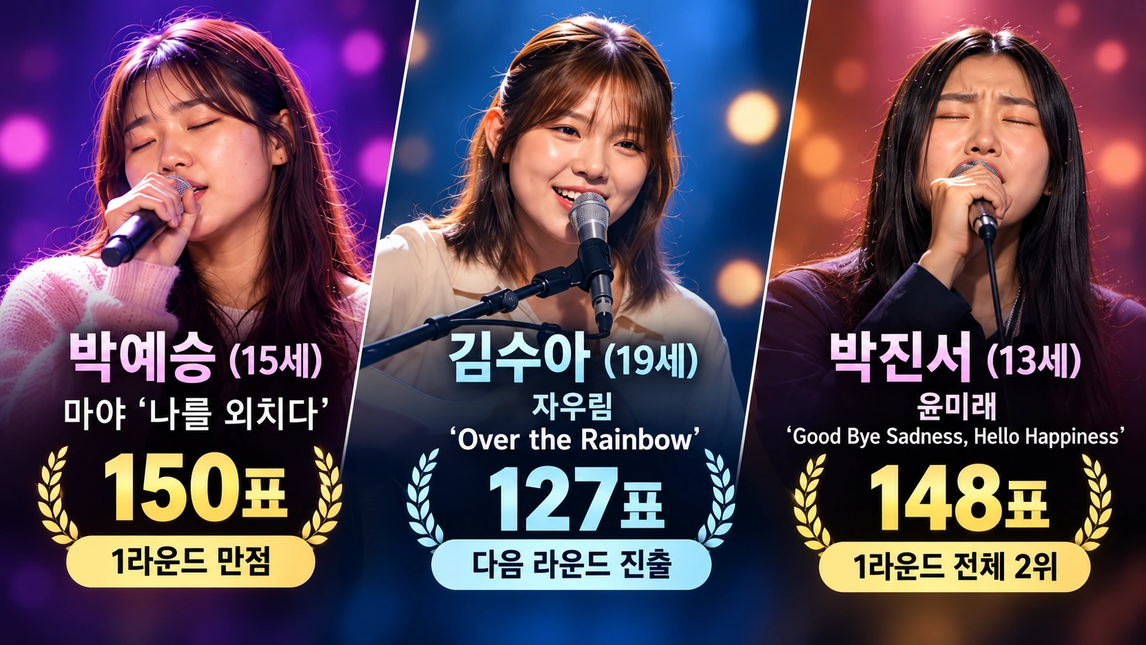 박예승, 김수아, 박진서가 선보인 우리들의 발라드2 주요 무대와 선곡을 정리한 방송 사례 인포그래픽