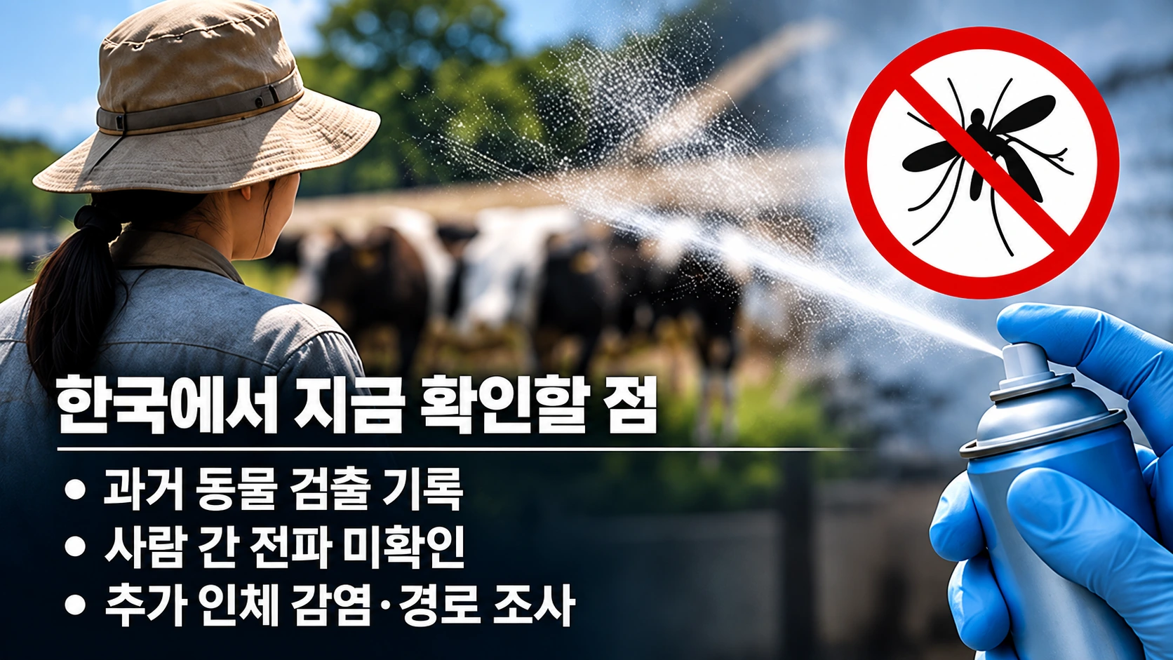 일본의 과거 가축 바이러스 검출과 한국 독자가 주의해 읽어야 할 감염 정보, 향후 조사 과제를 정리한 그림