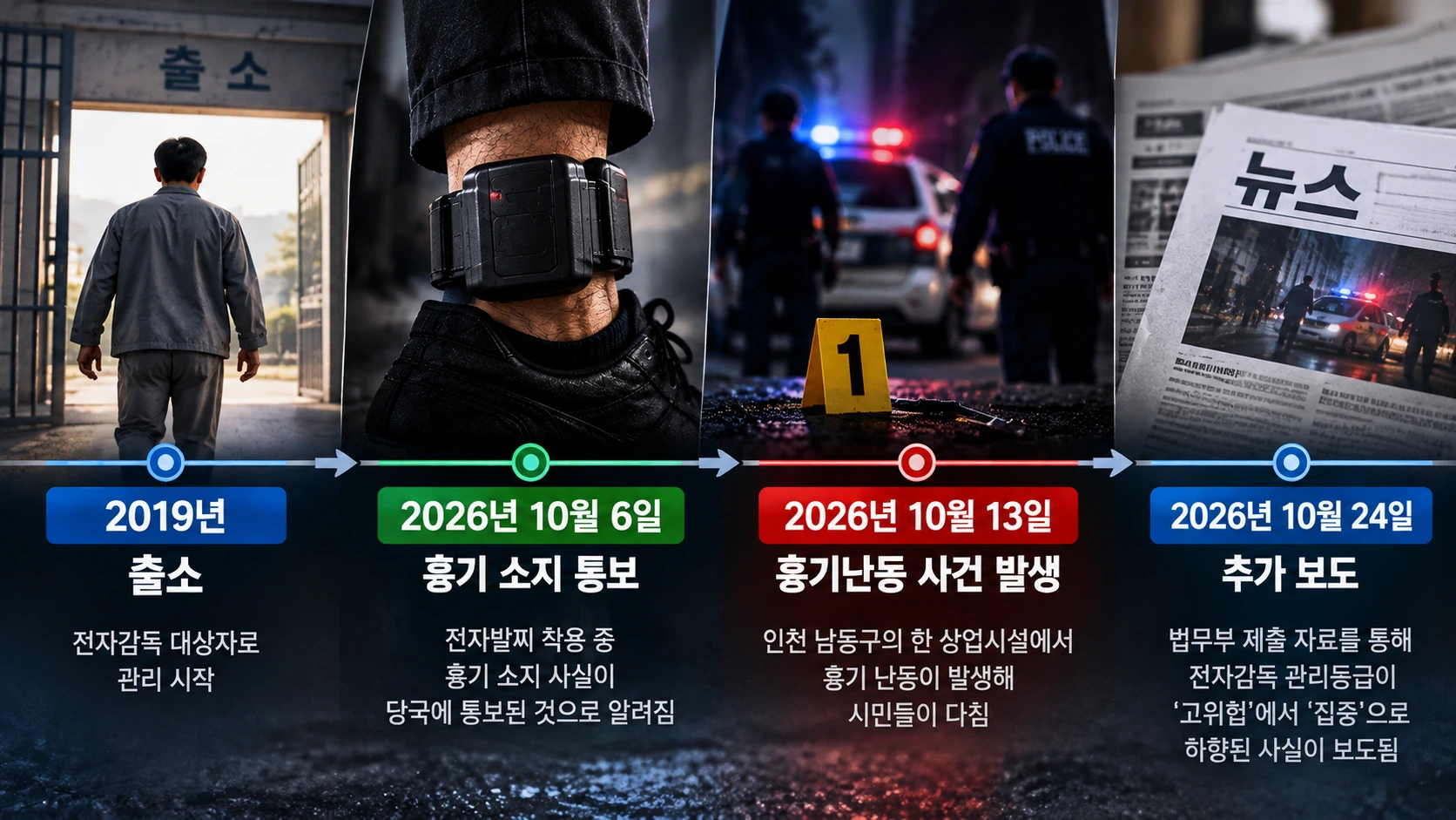2019년 출소부터 2026년 10월 흉기소지 통보와 사건까지 주요 경과