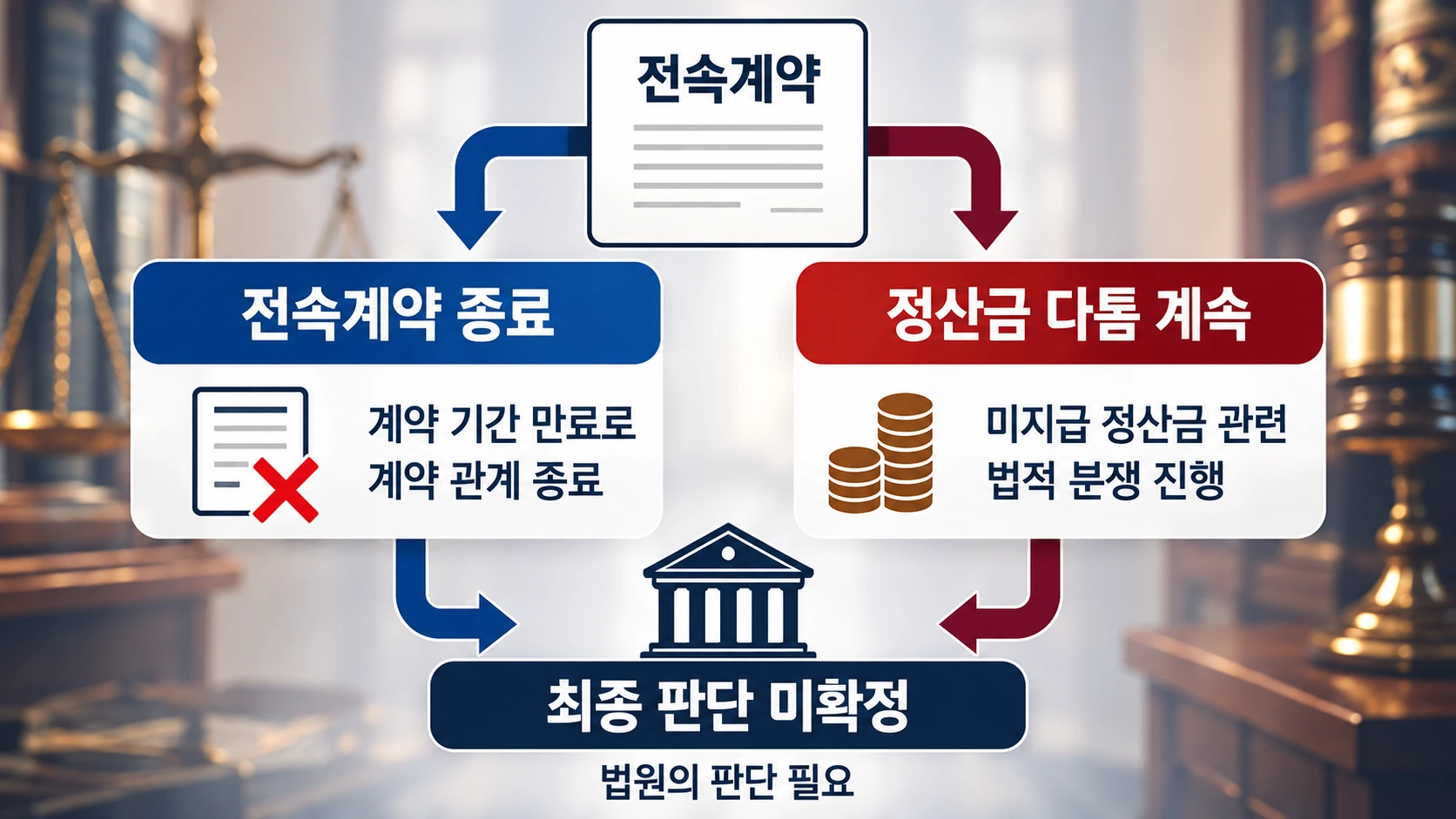 윤하와 C9의 전속계약 종료와 정산금 관련 소송이 별개로 진행될 수 있음을 설명하는 법적 절차 흐름도