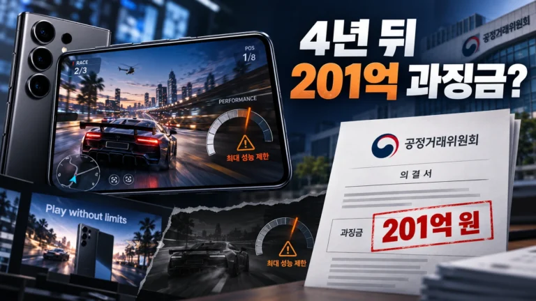 갤럭시 GOS 201억 과징금, 4년 전 성능 제한이 왜 이제 ‘기만광고’가 됐을까?